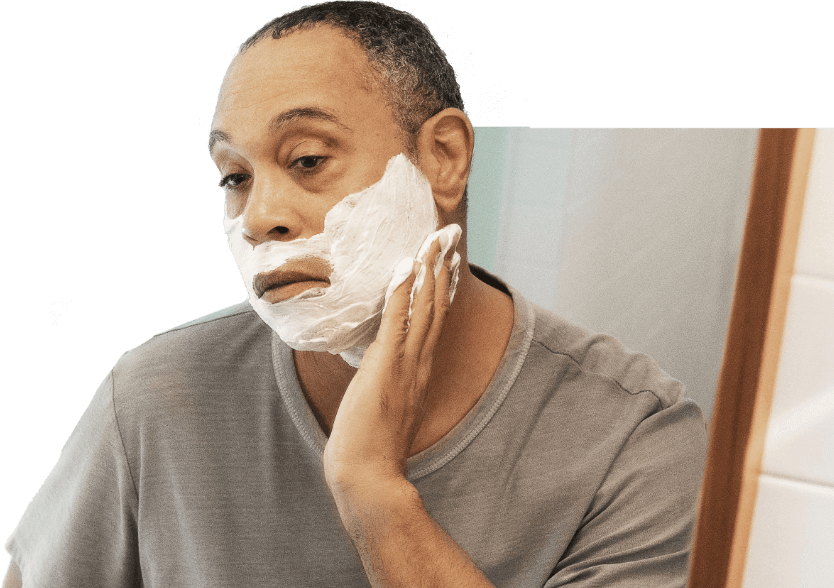 Actor portrayal shaving