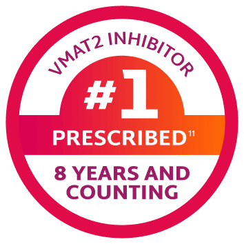 Number 1 prescribed VMAT2 inhibitor. 8 years and counting